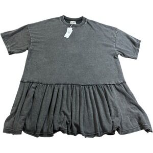 American Eagle Outfitters Sweatshirt Dress Charcoal Gray Tie Dye‎ Size L NWT